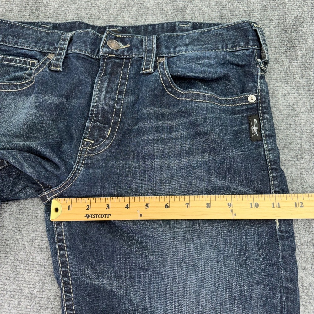 Silver Jeans Mens 33x32 (Fits 34x31) Dark Wash Zac Relaxed Straight Denim - Picture 10 of 15